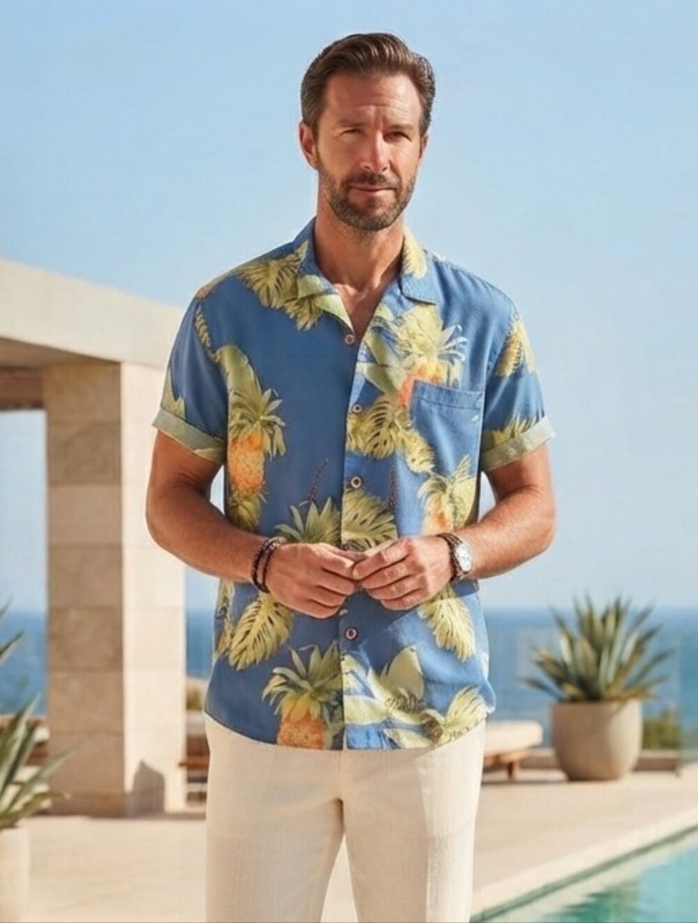 Jamaica Jaxx XL Vintage 90s Dadcore Tropical  Hawaiian Button Down Silk Shirt